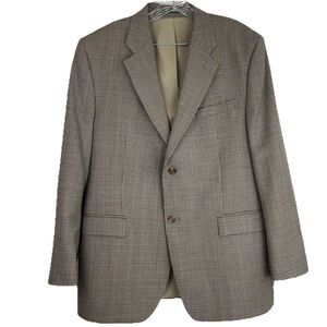 Ralph Lauren Men’s 100% Wool Laine Blazer Colorful Houndstooth Brown-XL